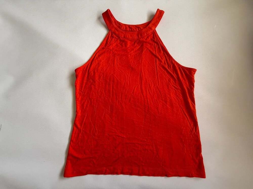 Y2K Bongo Red Halter Tank Top XL 90s Coquette Cami Baby Tee Going Out